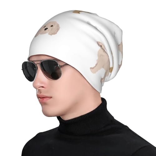 Cute Cavachon Pattern Beanie Hat Skull Cap miniatura 5