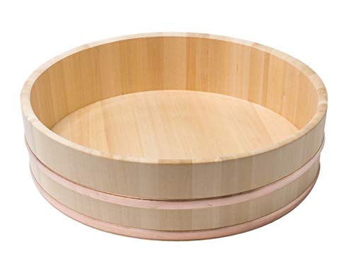 Tazón de madera japonesa para sushi Hangiri 45 cm miniatura 1