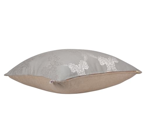 Image of Home- The Best is for You Decorative Designer Self Design Cotton 275 TC Cushion Covers Pack of 2 (Grey Ogee, 24X24 Inch) Ideal for Sofas Chairs Cars & Hotels