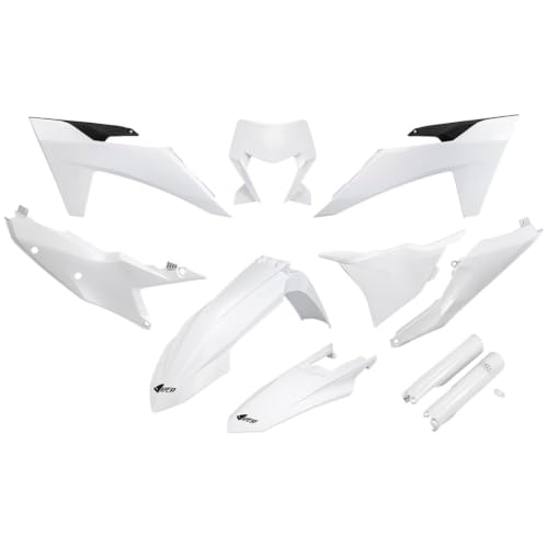 UFO PLAST kit complet blanc KTM EXC-F 450 : finis les plastiques jaunis