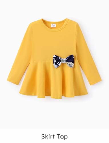 Image of PATPAT Toddler Kids Girls 2Pcs Clothes Set Bowknot Design Ruffle Hem Long Sleeve Top and Floral Print Pant Outfits