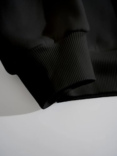 Paris Athletic Tracksuit, Black Sweatshirt and Joggers Set with Red Accent, Casual Streetwear for Men4