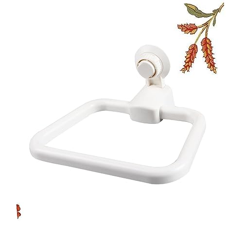 PRETYZOOM Suction Cup Towel Ring Holder Reusable Vacuum Hooks for Shower and Bathroom and Oilproof Easy Install Smooth Surfaces No Scratch for Kitchen and Living Room Use