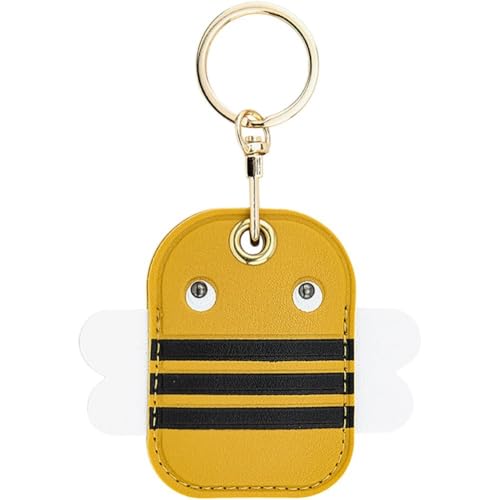 Access Card Cover with Keychain Cartoon Card Cover Leather Protective Sleeve for Proximity Key Card Driver's License and Credit Card