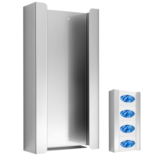Blulu 1 Pack Stainless Steel Glove Boxes Holder, Wall Mount for 4 Boxes