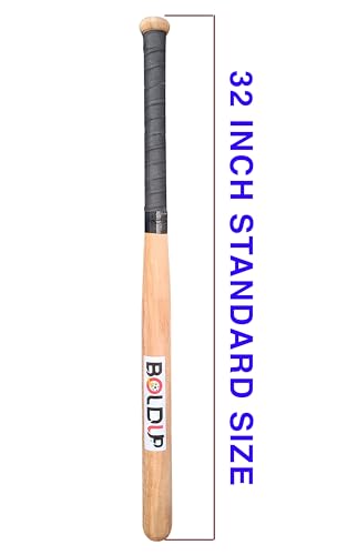 Image of Wooden Baseball Bat | Solid Wood | Durable Full-Size Baseball Bat with Anti-Slip Grip (Wooden)