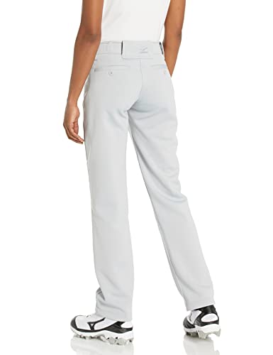 Mizuno Adult Women's Full Length Fastpitch Softball Pants With Hemmed Open Bottom, Grey, Small #TOP2