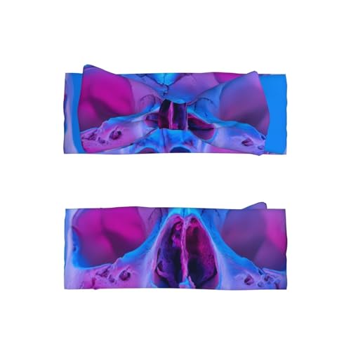 Newborn, Baby, Toddler Hair Accessories, Blue skull Bow Hair Accessories, Kids Elastic Bow Headband 0-6 Months2