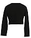 BluNight Collection Big Girls Girls Long Sleeve Button Bolero Sweater Jacket Dress Cover Up Coat Shrug Black 14 (JK22S74)