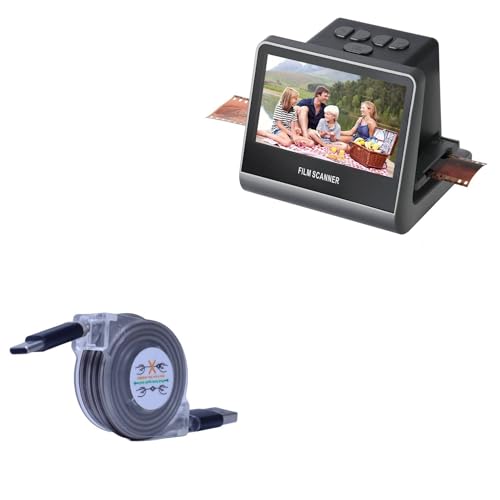 BoxWave Cable Compatible with Suceem Film and Slide Scanner (5 in) - miniSync - USB-A to USB Type-C, Retractable Cable 5 Pre-Set Lengths Avoid Tangles