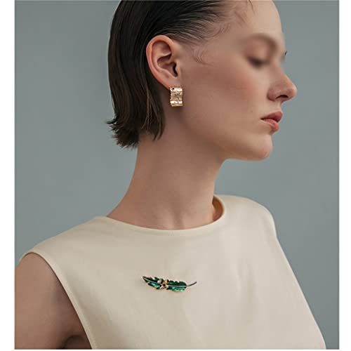 Broche de feuille faite à la main avec épingle de corsage féminine rétro - 5