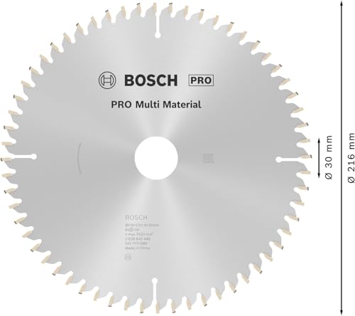 Bosch Accessories Bosch Professional 1x Kreissägeblatt Multi Material (für Multimaterial, Sägeblatt Ø 216 x 30 x 2,5 mm, 60 Zähne… – Ansicht 3