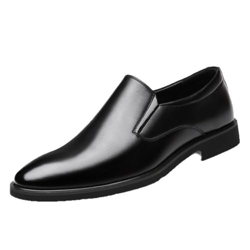 Men's Slip On Leather Loafers Business Casual Driving Shoes Breathable Cowhide Spring Fall Black Lazy Shoes