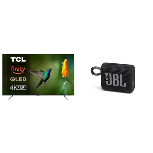 TCL 50CF630K 126cm (50 Inch) QLED Fire TV (4K Ultra HD, HDR 10+, Dolby Vision & Atmos, Smart TV & JBL GO 3 - Wireless Bluetooth portable speaker with integrated loop for travel with USB C charging