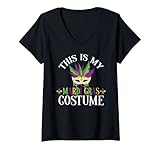 Photo Gallery donna this is my mardi gras costume divertente mardi gras celebrazione maglietta con collo a v Photo Gallery donna this is my mardi gras costume divertente mardi gras celebrazione maglietta con collo a v