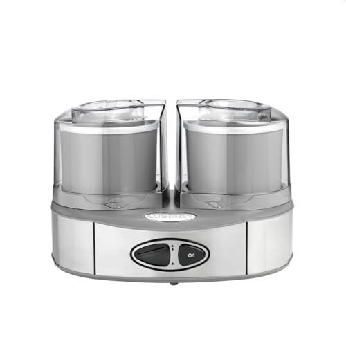 Cuisinart ICE40BCE Eismaschine Duo Cream (50 watt, 2x 1 Liter) anthrazit