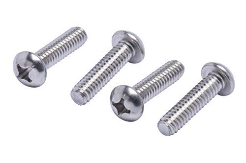 1/4"-20 X 1" Stainless Phillips Round Head Machine Screw, (25pc), Coarse Thread, 18-8 (304) Stainless Steel, by Bolt Dropper