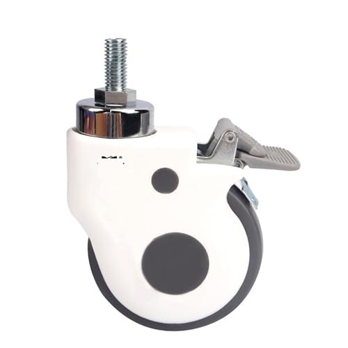 Roulette M12 filetée 3 pouces roulette pivotante TPR pour meuble - 2