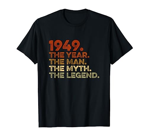 Hombre Cumpleaños regalo Vintage T-Shirt 1949 Year Man Myth Legend Camiseta