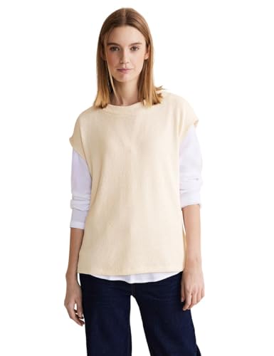 T-Shirt Street One Top Knit Look Lucid White en taille 44
