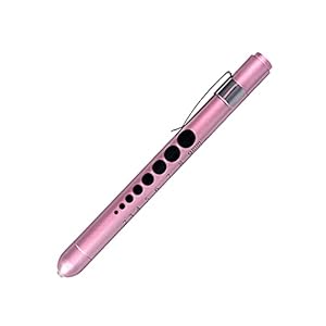 Aokin Medical Pen Light for Nurse Doctor, Reusable LED Medical Penlight Flashlight with Pupil Gauge and Ruler, White Light, Rose Gold
