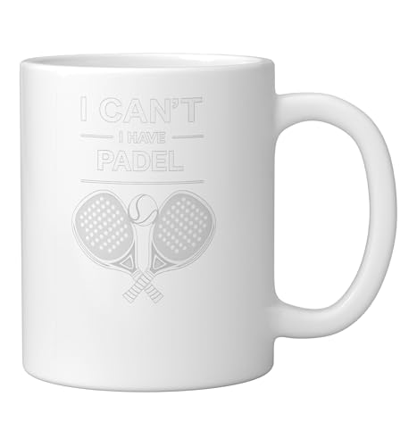Taza de cerámica para padel, 11 onzas, color blanco miniatura 2