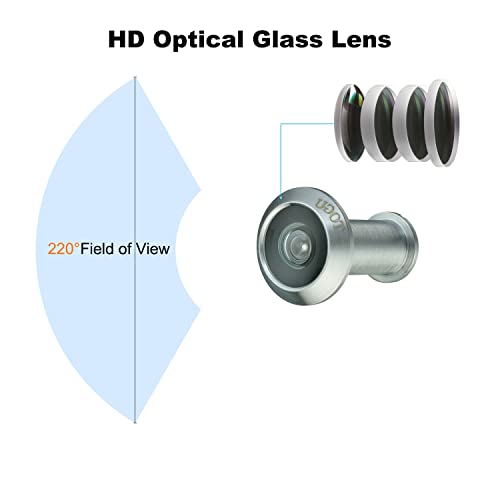 Visor de puerta para el hogar con gran angular de 220 grados y acabado níquel satinado, 5 u. 4