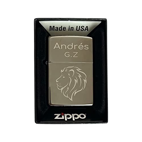 Regalo Grabado - Briquet Zippo personnalisé | Gravure avec texte ou dessin d'anniversaire, anniversaire de mariage, fête des pères | Black Ice