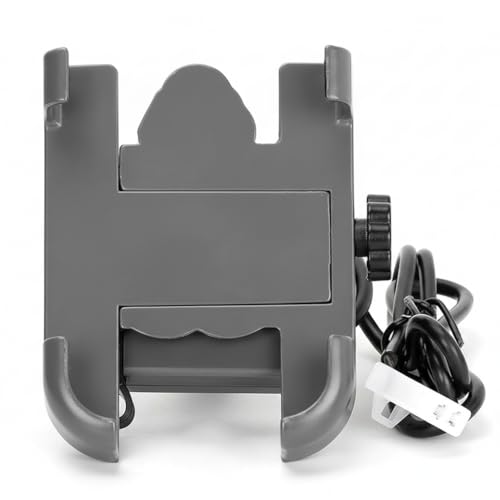 Image of Metal Bike Mobile Holder with USB Charger | 360 Rotating Handlebar Mount Cradle for Motorcycles & Bicycles | Universal Fit for All Smartphones | Heavy-Duty Metal Body (Black)