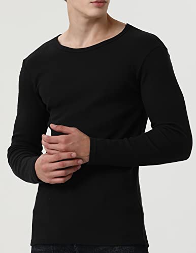 image for Comfneat Men's 2-Pack Thermal Long Sleeve Undershirt Waffle Knit Soft 