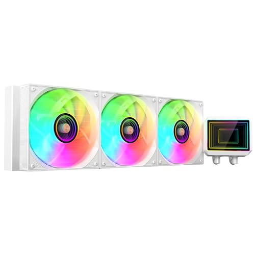 Mars Gaming ML-TWO360, Raffreddamento a Liquido AIO 600W TDP, 3x Ventola ARGB Infinity Mirror 12cm FDB, Nucleo in Rame e Alluminio, Pompa Opti-Chamber 4ª Generazione e Microcanali, Bianco