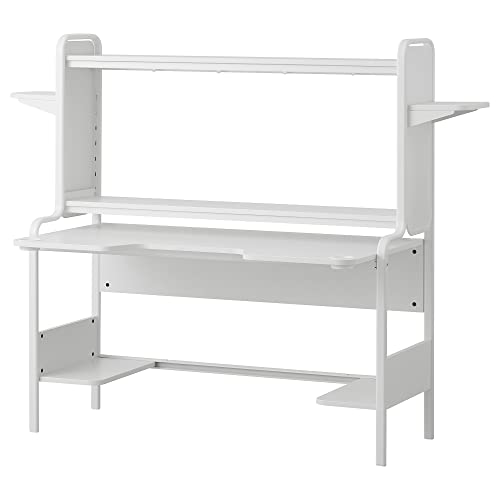 Amazon | IKEA FREDDE ゲーミングデスク 140/185x74x146cm ホワイト