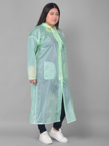 Image of Dollar Rainguard Women's PVC Full Sleeve Solid Raincoat with Adjustable Hood and Pocket