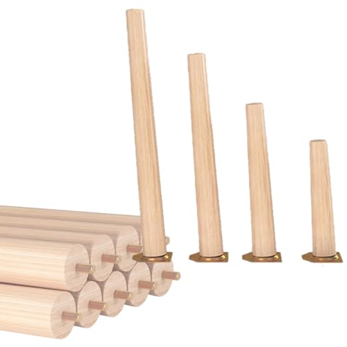 4 Pieds de Meubles Bois Massif Réglables 5 à 70 cm pour Table et Armoire