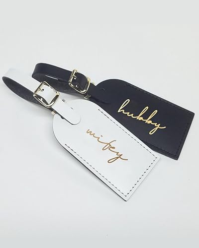 Hubby and Wifey Luggage Tags, Bridal Shower Gift, Honeymoon Travel Essentials,Engagement Gift for Couples4