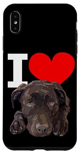 I Love Chocolate Lab Dog �u���E�� ���u���h�[�����g���o�[ ���l �X�}�z�P�[�X iPhone XS Max �p