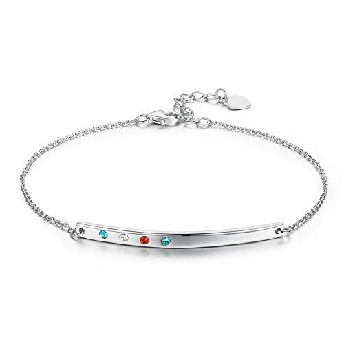 Bague réglable en argent sterling S925 multicolore pour femmes tendance
