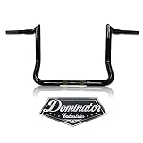 Dominator Industries 1 1/4 inch Meathook Bagger Ape Hanger, 12 inch Rise, Gloss Black Compatible wit
