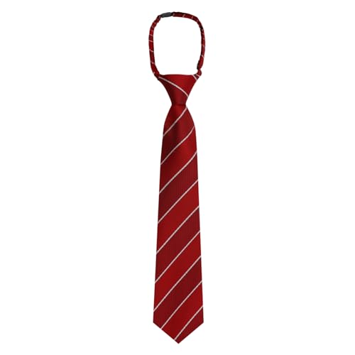 LJBFNN Ties for Boys Kids Pre-Tied Clip on Tie Stripe Neckties for School Uniforms Graduation Wedding Parties Cosplay Causal (Red White)