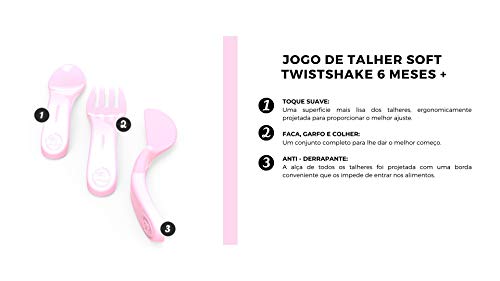 TwistShake Learn Jogo Talher de Aprendizagem, Rosa (Pink), 6+ Meses