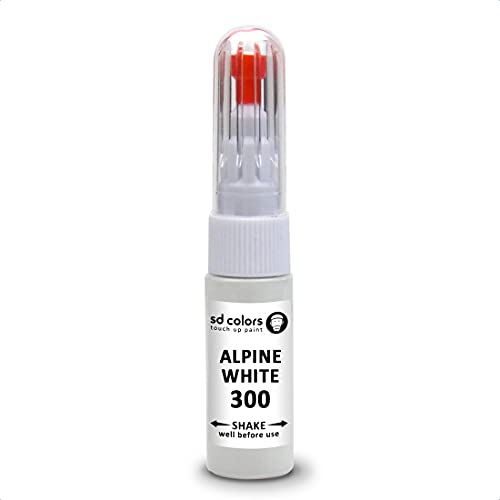 SD COLORS Lackstift Alpine White 300 Alpinweiß III kompatibel mit BMW Reparaturset, 20 ML Kratzer-Pinsel-Reparatur (nur Farbe)