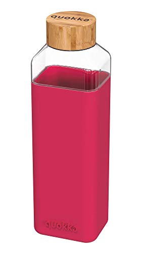 BOUTEILLE EN VERRE CARRÉ QUOKKA AVEC ÉTUI EN SILICONE MARRON 700 ML Cover