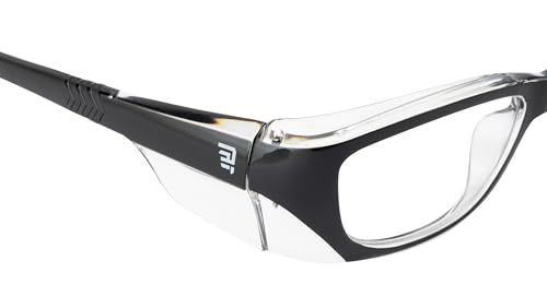 Image of Prescription safety eyeglass frames for men and women polycarbonate material with zero power lens clear side shield for men and women