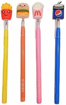 JMK CRAFTS Kids' Colourful Mcdy Body Cute Food Emoji Bullet Pencils with Lead Nibs for Push Pencils pack of 8