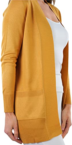 Image of ToBeInStyle Women's Long Sleeve Rib Banded Open Sweater Cardigan