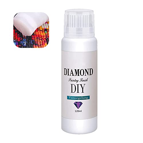 Joliy DiamondPainting Sealer Glue, 120ML Colle de Peinture Diamant à durcissement Rapide avec tête éponge, Outil de Bricolage Diamond Art Glue pour 5D DiamondPainting et Puzzle, Effet Brillant Cover