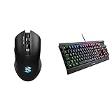 Sharkoon SKILLER SGM3 schwarz, optische Gaming Maus, Dual Mode, RGB & Skiller Mech SGK3 Mechanische Gaming Tastatur (mit RGB-Beleuchtung, rote Schalter, N-Key-Rollover, 1000 Hz Polling Rate) schwarz
