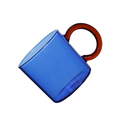 FUNOMOCYA 1pc Coffee Cup Milk Cup Blue Drinking Glasses Tea Cup Colorful Wine Glasses Colored Drinking Glasses Espresso Mug Espresso Glasses Clear Coffee Mug Tea Drinking Cup Cappuccino Cups
