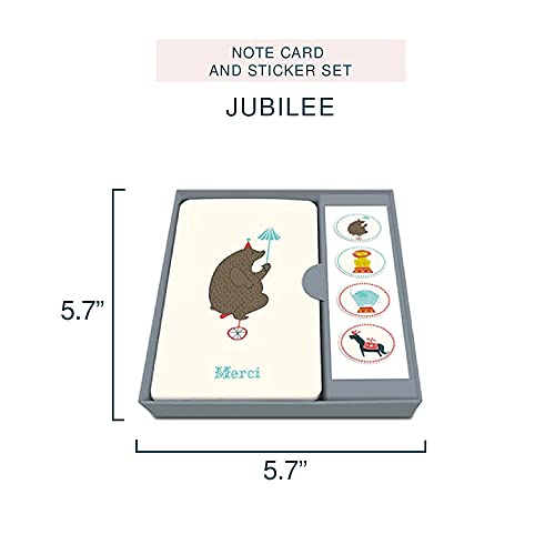 Image of Note Card & Sticker Set by Studio Oh! - Jubilee - Set of 12 - 3.5 inch x 5.25 inch Blank Cards with Envelopes and Stickers - Includes 3 Cards Each of 4 Designs