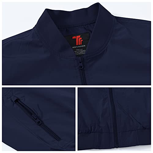 Image of Gopune Men's Windproof Bomber Jacket Lightweight Windbreaker Outdoor Golf Fashion Coat